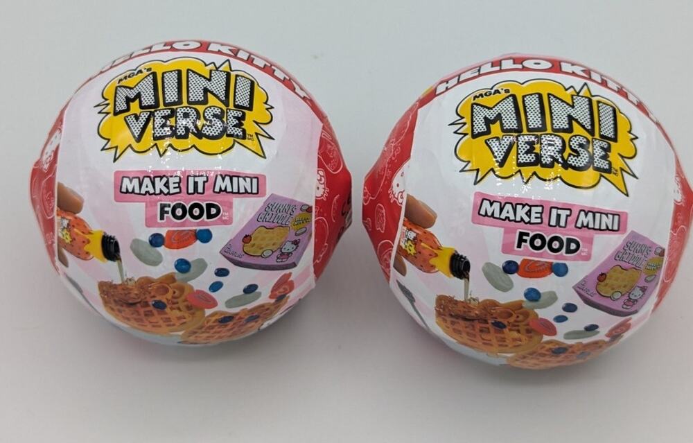 Lot Of 2 Hello Kitty Mini Verse Make It Mini Food Balls Series 1 New/Sealed
